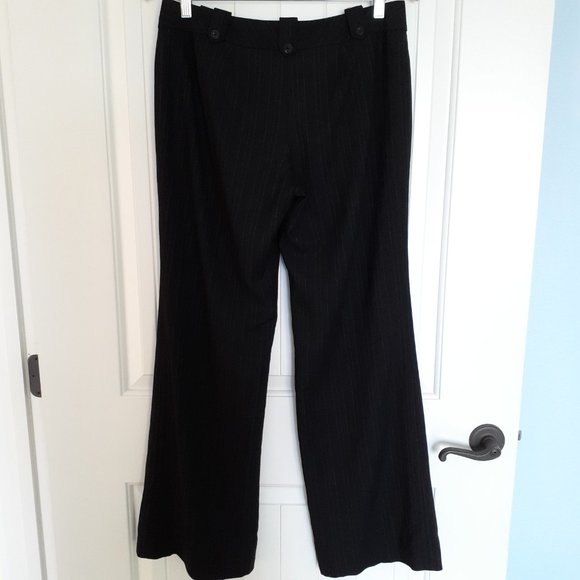 Ann Taylor Wool Blend Pinstripe Trousers Black Size 6 - Picture 2 of 11